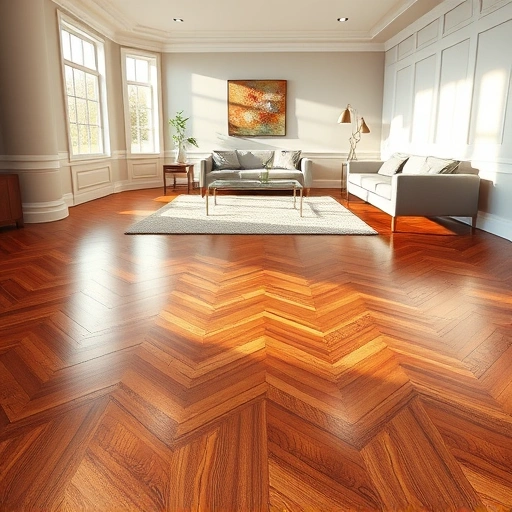 Completed hardwood flooring installation in a spacious Oakland County living room with ambient lighting and elegant decor.