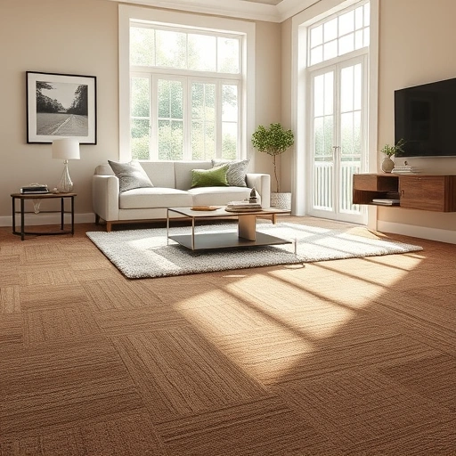 Carpet flooring installation in Hamburg Township MI featuring rich hues, textures, and elegant decor in a sunlit room.