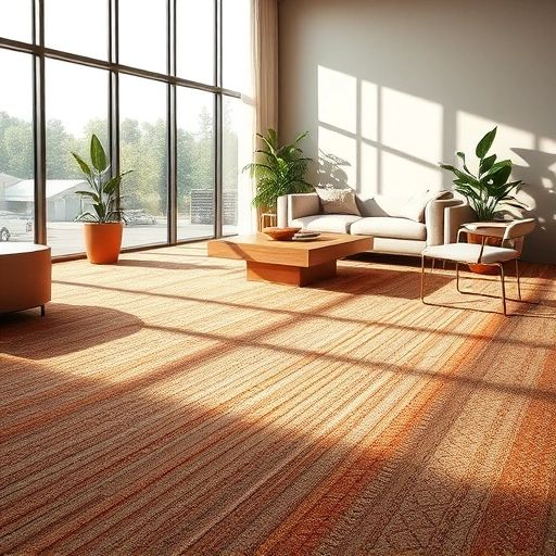 Luxurious carpet flooring installation in Whitmore Lake MI with warm earth tones and elegant minimalist decor.