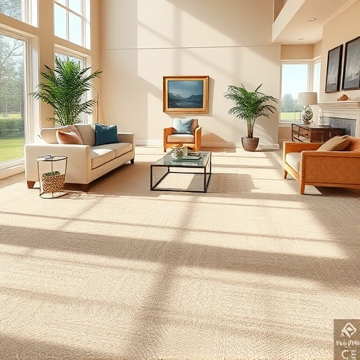 Spacious living room in Hamburg Township with plush beige carpet, elegant furnishings, and natural light.