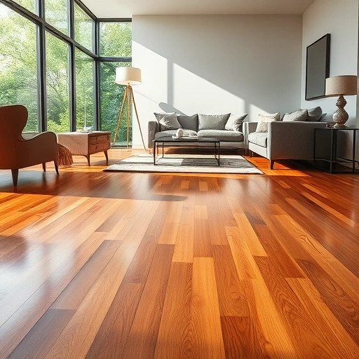 Beautiful interior in Brighton MI with polished hardwood floors, modern furniture, and soft ambient lighting.