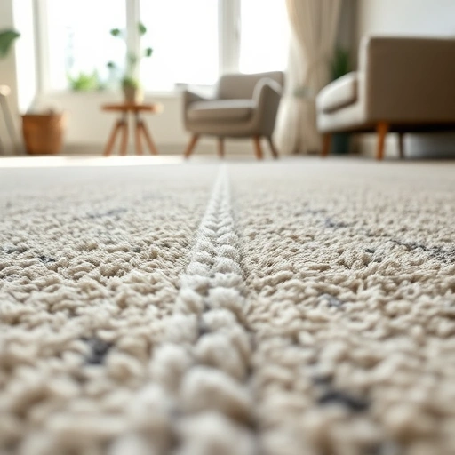 Carpet seam repair in a modern Ann Arbor interior showcasing precise stitching and color blending in natural light.