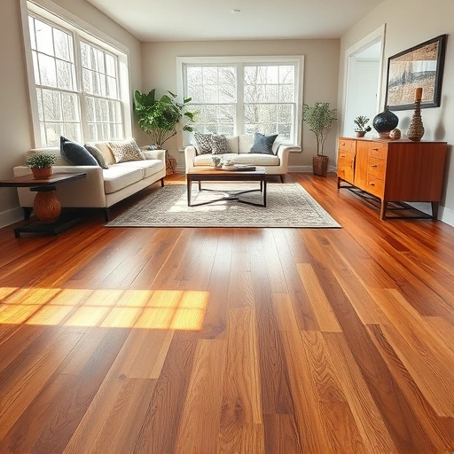 Spacious living area in Whitmore Lake MI with high-quality hardwood flooring and modern decor creating an inviting atmosphere.
