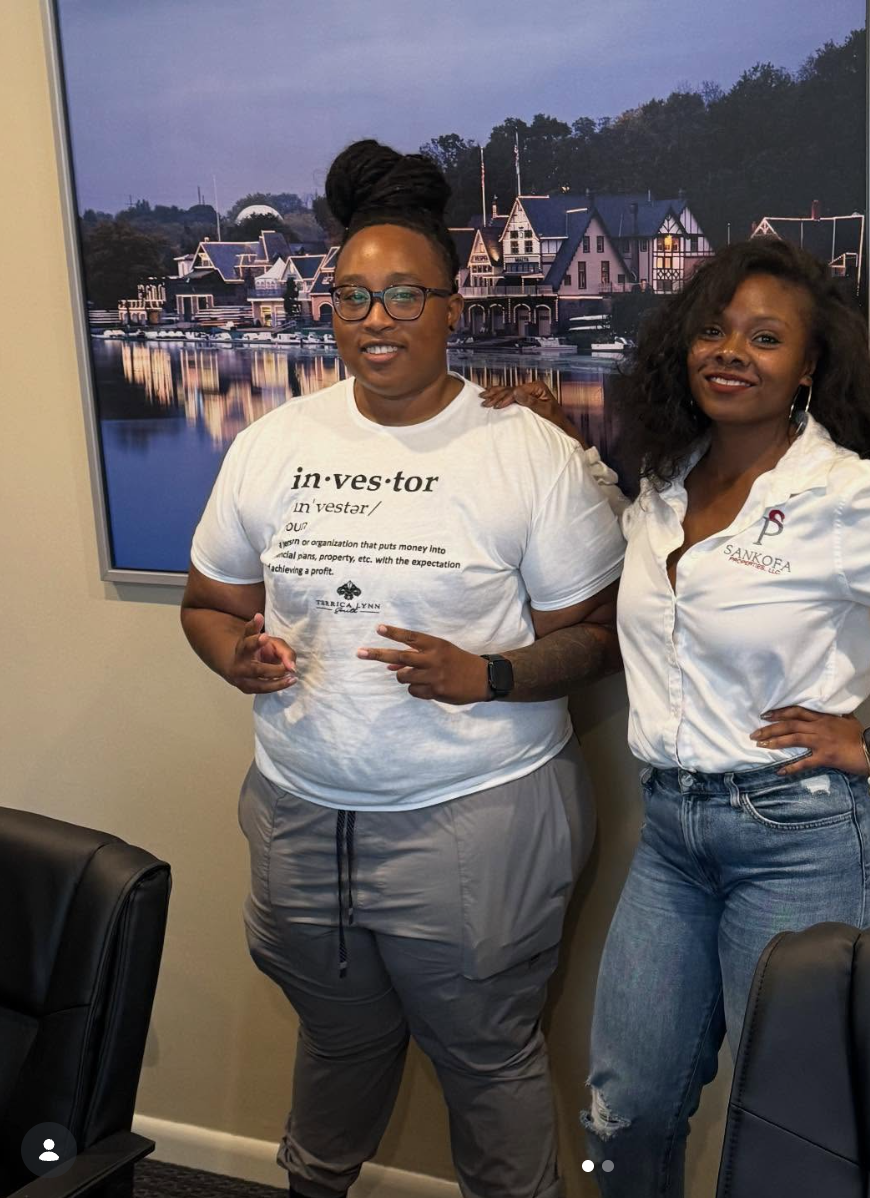 Sankofa Properties team members in front of Boathouse Row, Philadelphia