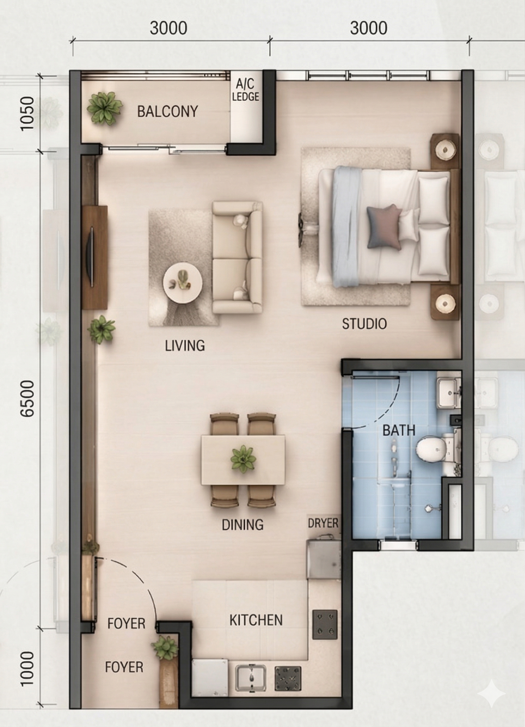Type A 1 Bedroom