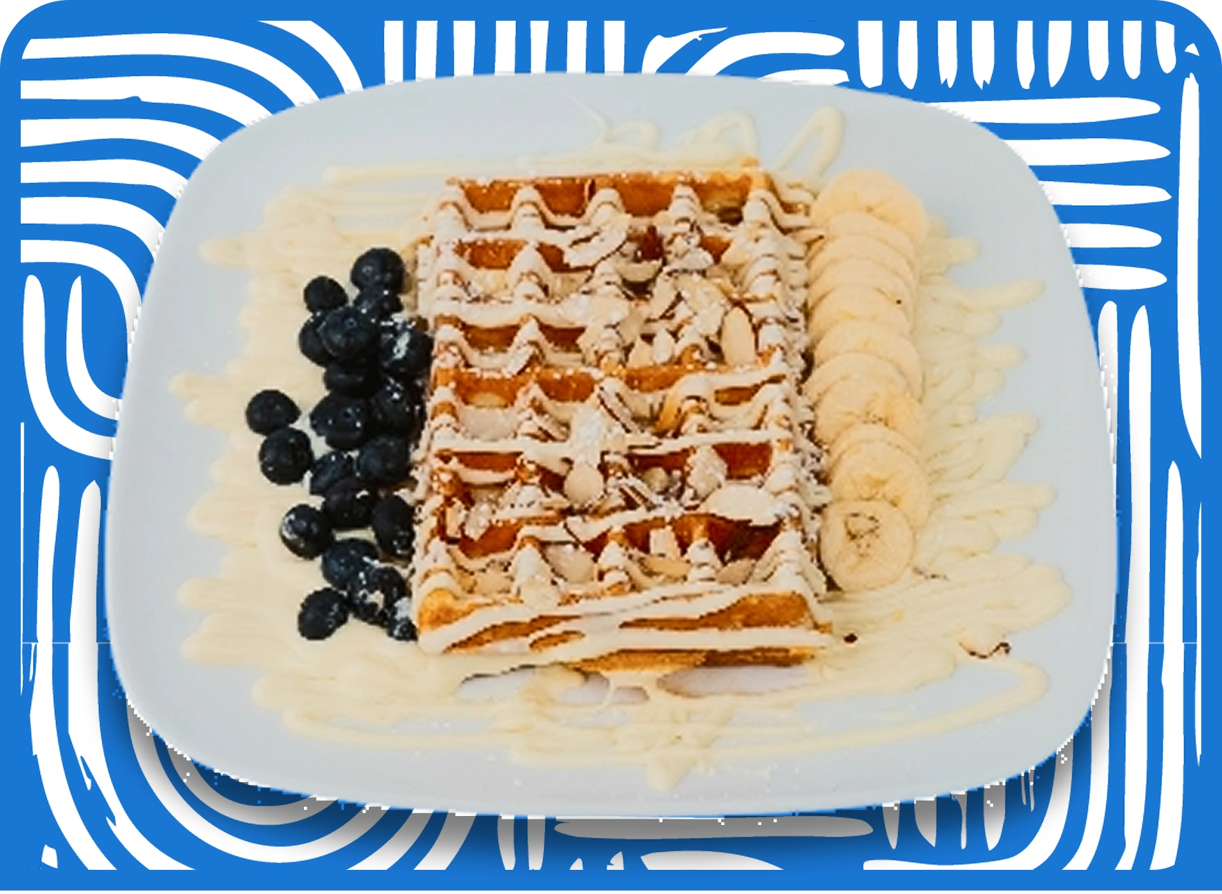 Banana Blueberry Waffles | Aruba Café