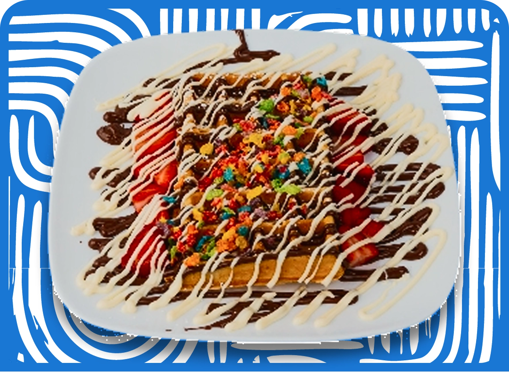 Fruity Pebbles Waffles | Aruba Café