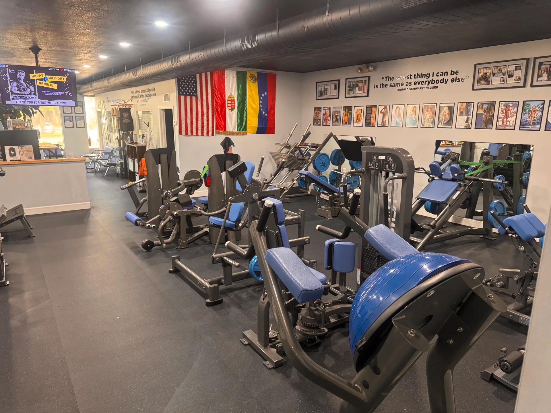 Well-equipped strength machine area