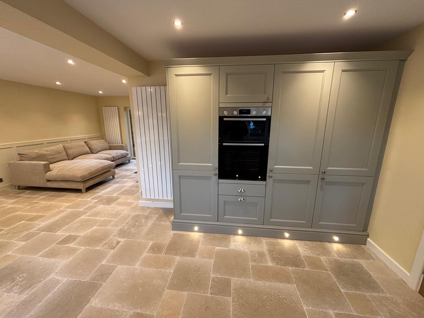 Newly fitted contemporary kitchen mid-renovation reveal