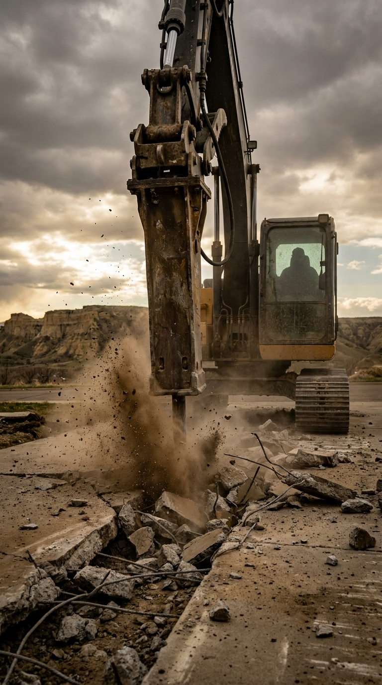 Worker cutting concrete slab with demolition saw Billings MT