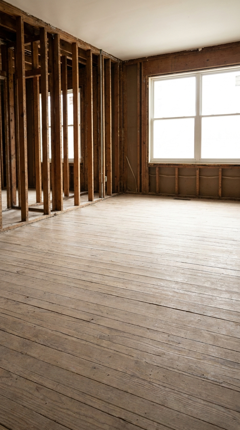Kitchen gut-out complete — walls stripped and ready for contractor Billings MT