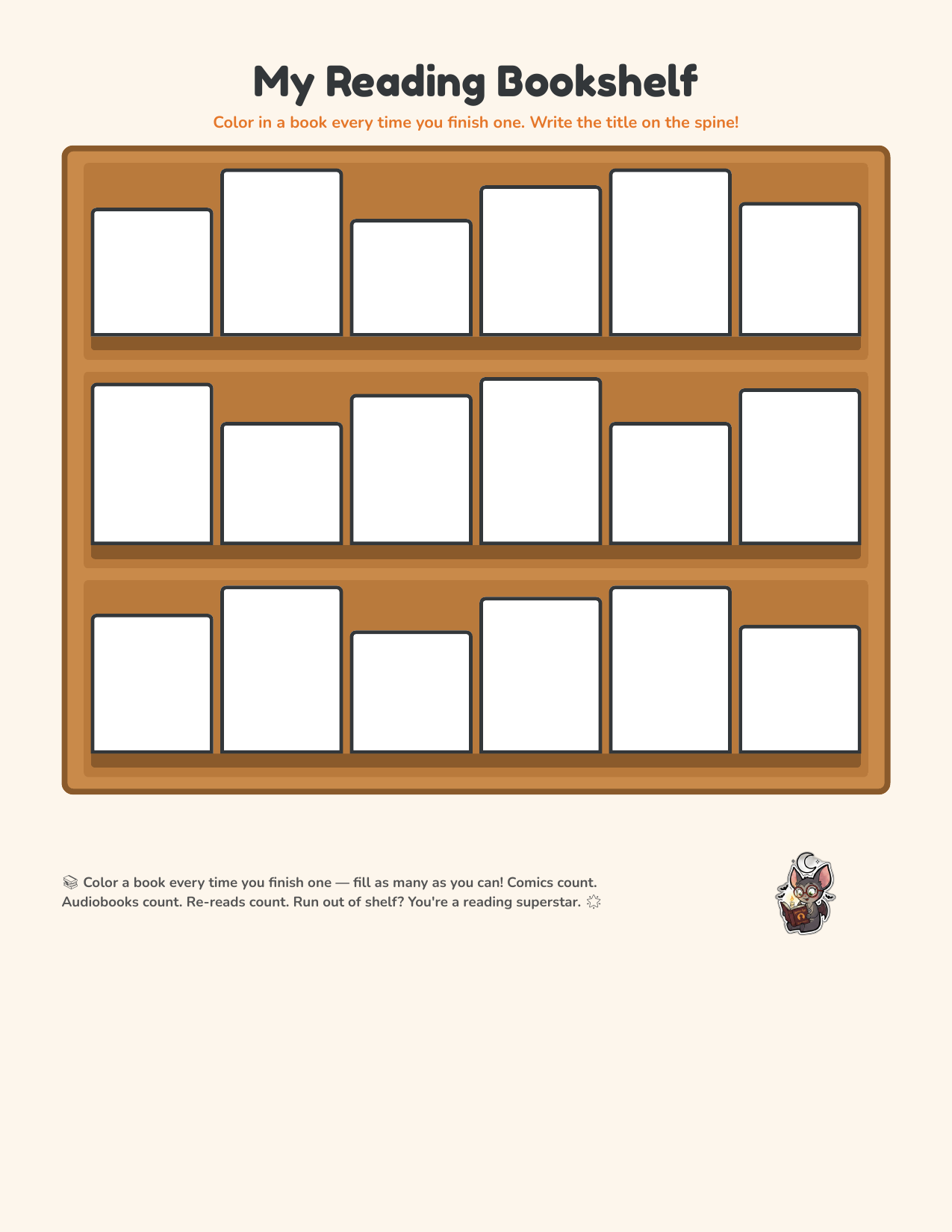 Bookshelf reading tracker