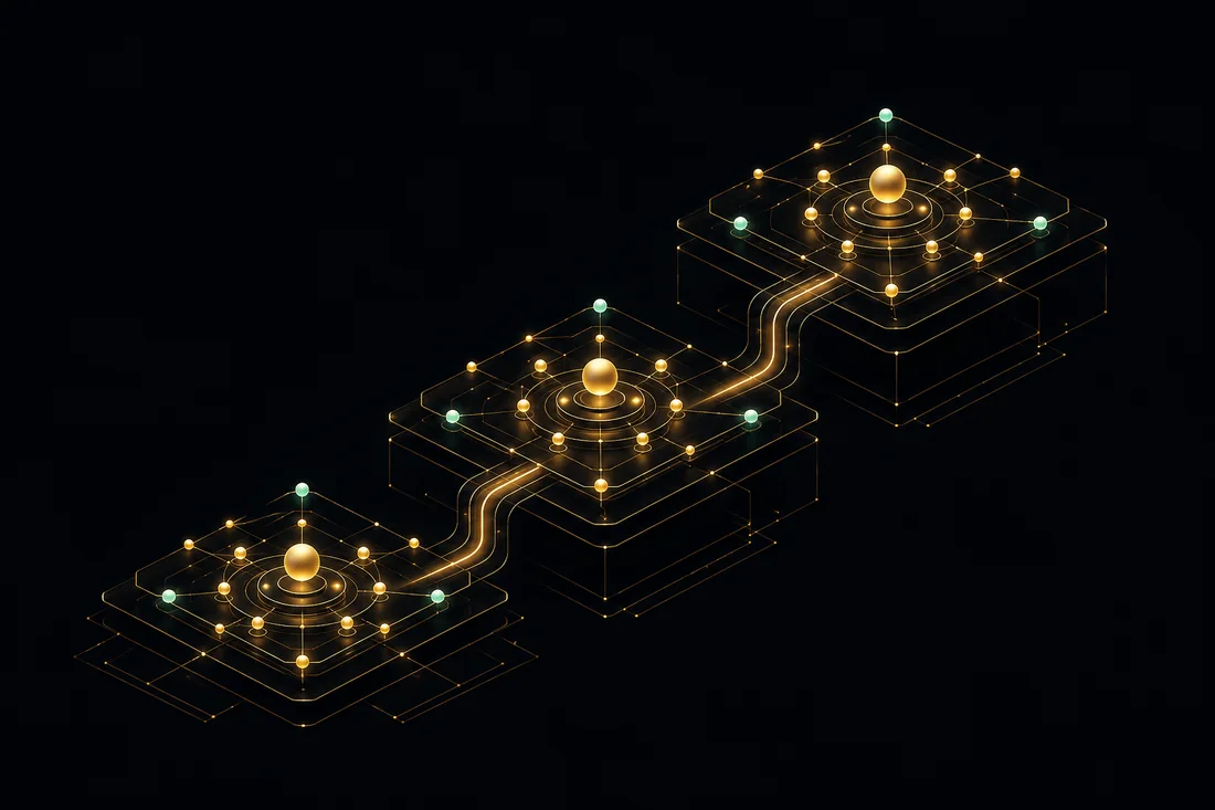 Connected stages representing a planned capital sequence