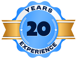 Medal icon indicating 20 years of experience