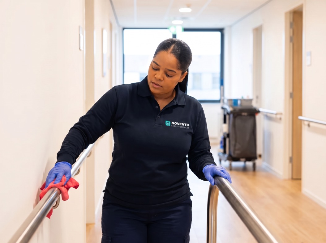 Novento medewerker schoonmaak zorginstelling hygiëneprotocol