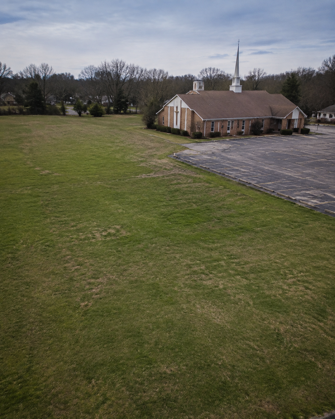 Aerial view of church property