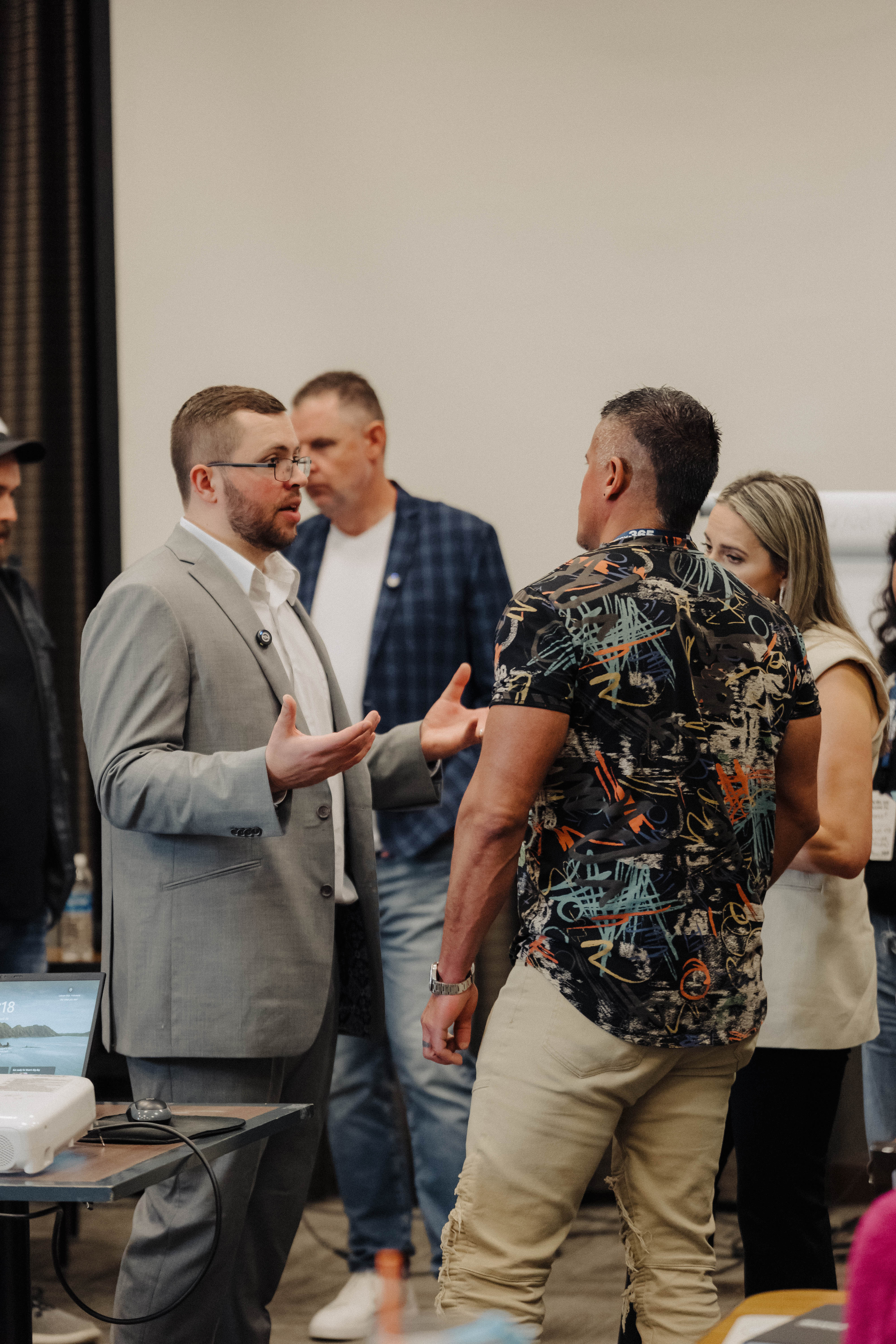 Image: firm owners building their systems in the room with the founders
