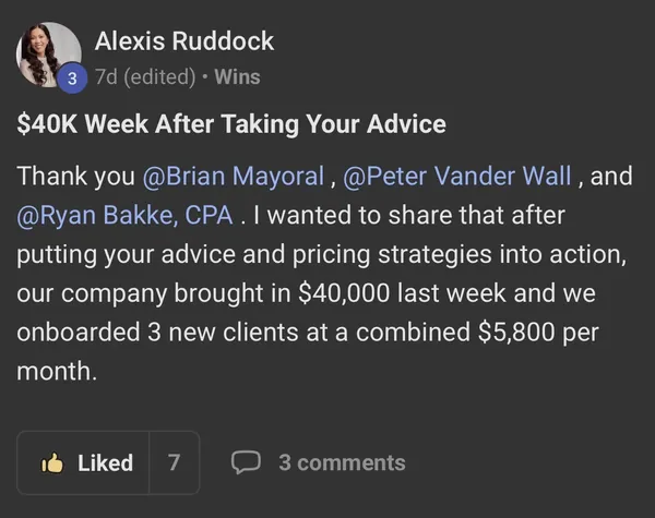 Alexis Ruddock - $40K week