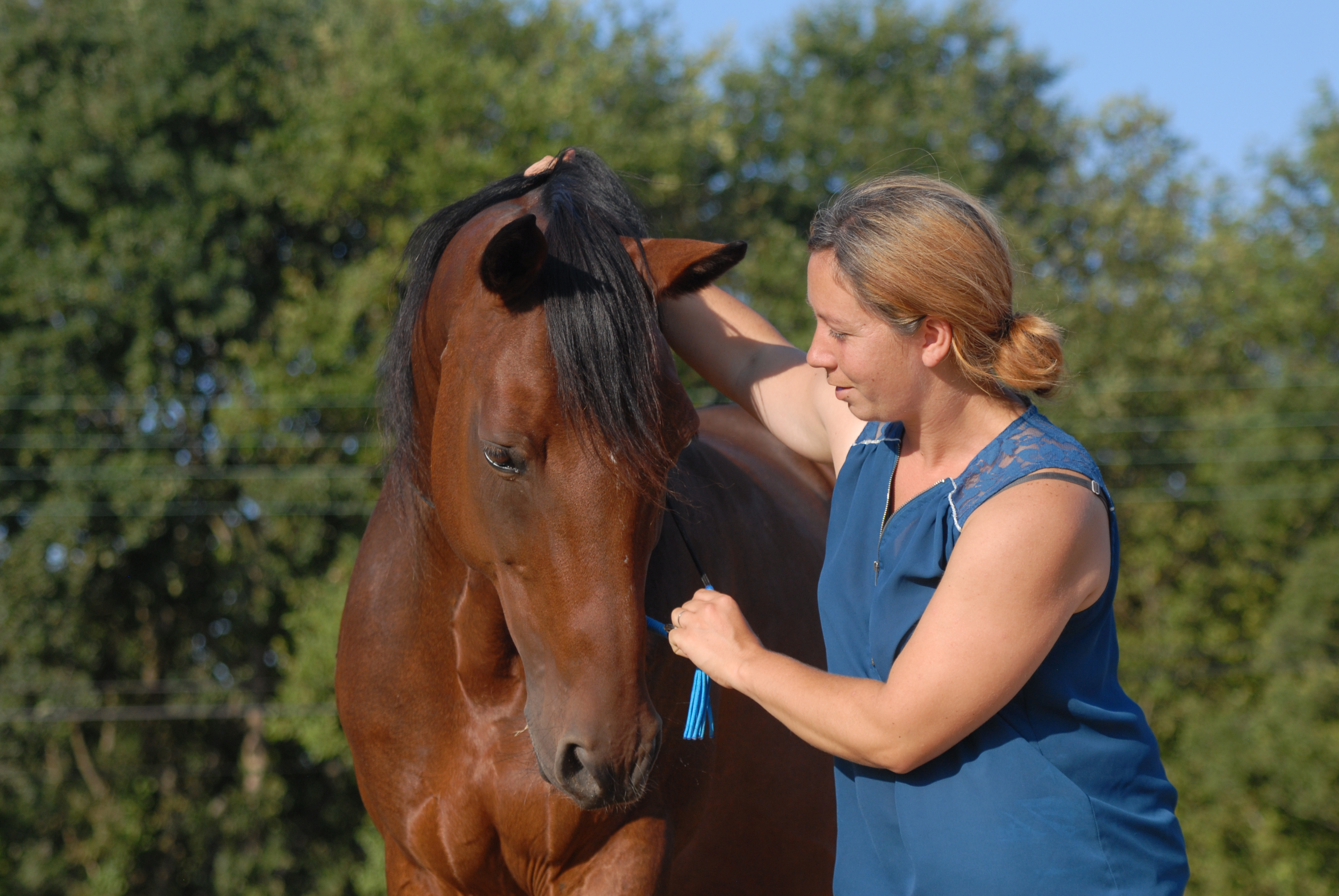 Jessica Londe avec les chevaux