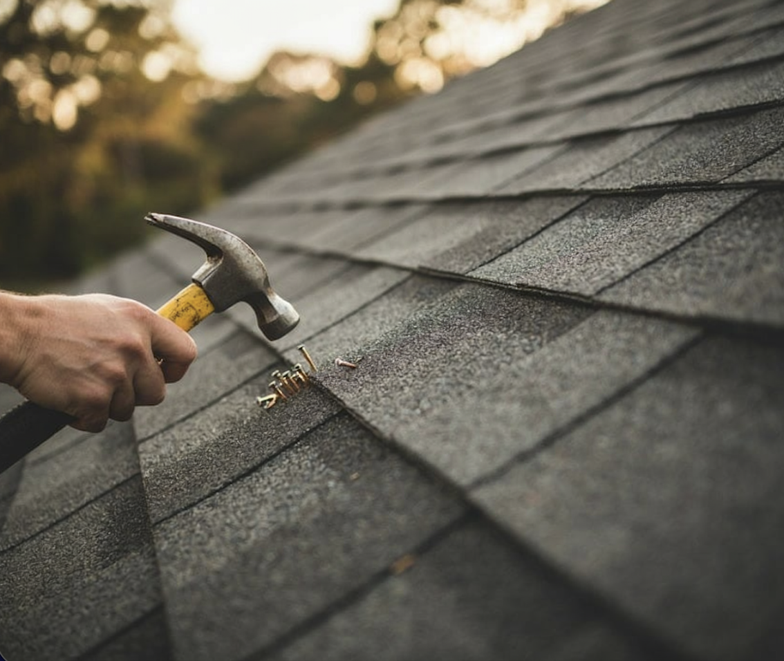 Ridge cap detail on a new shingle roof, Bluffton SC