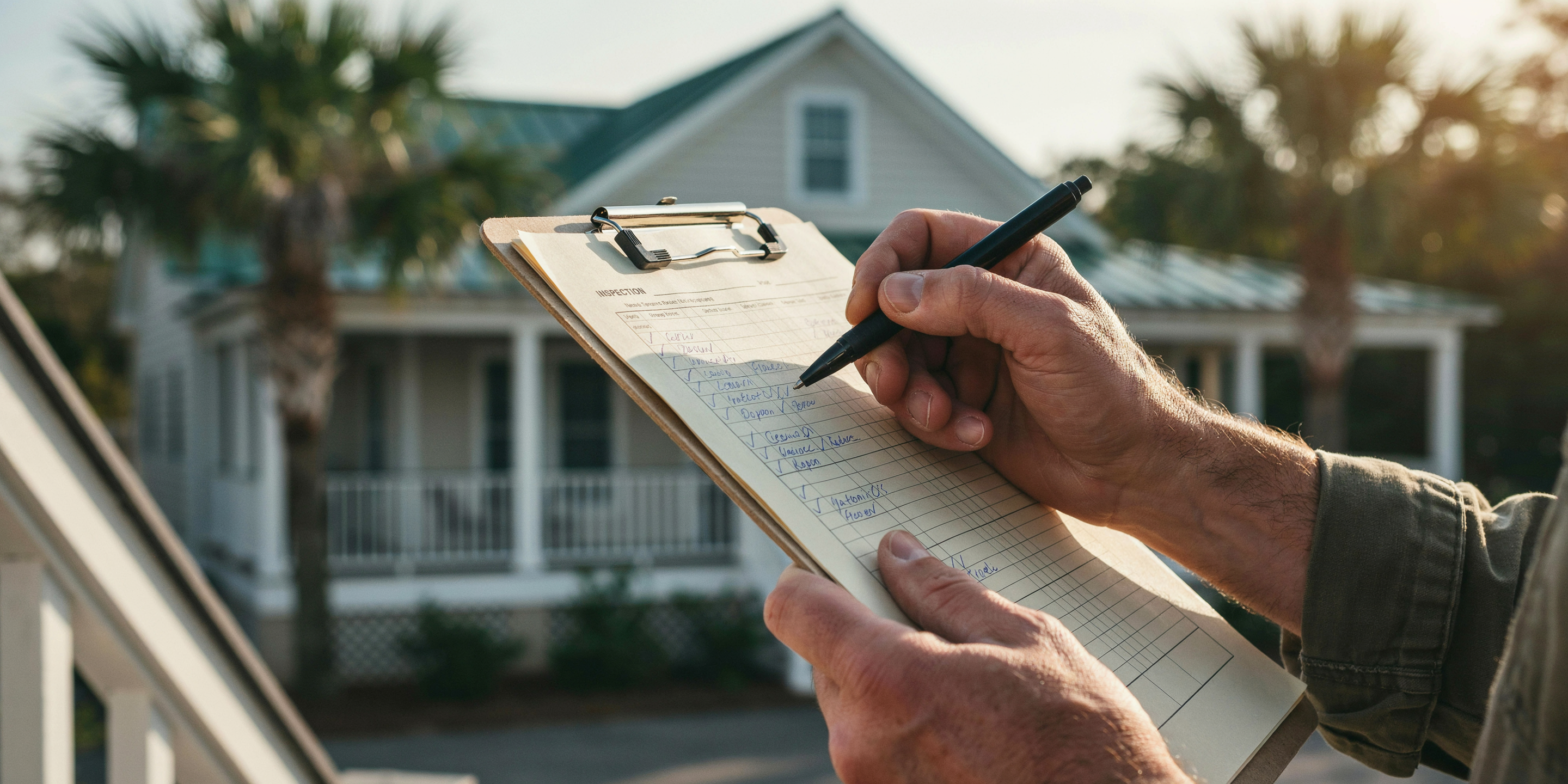 Documenting damage on a clipboard