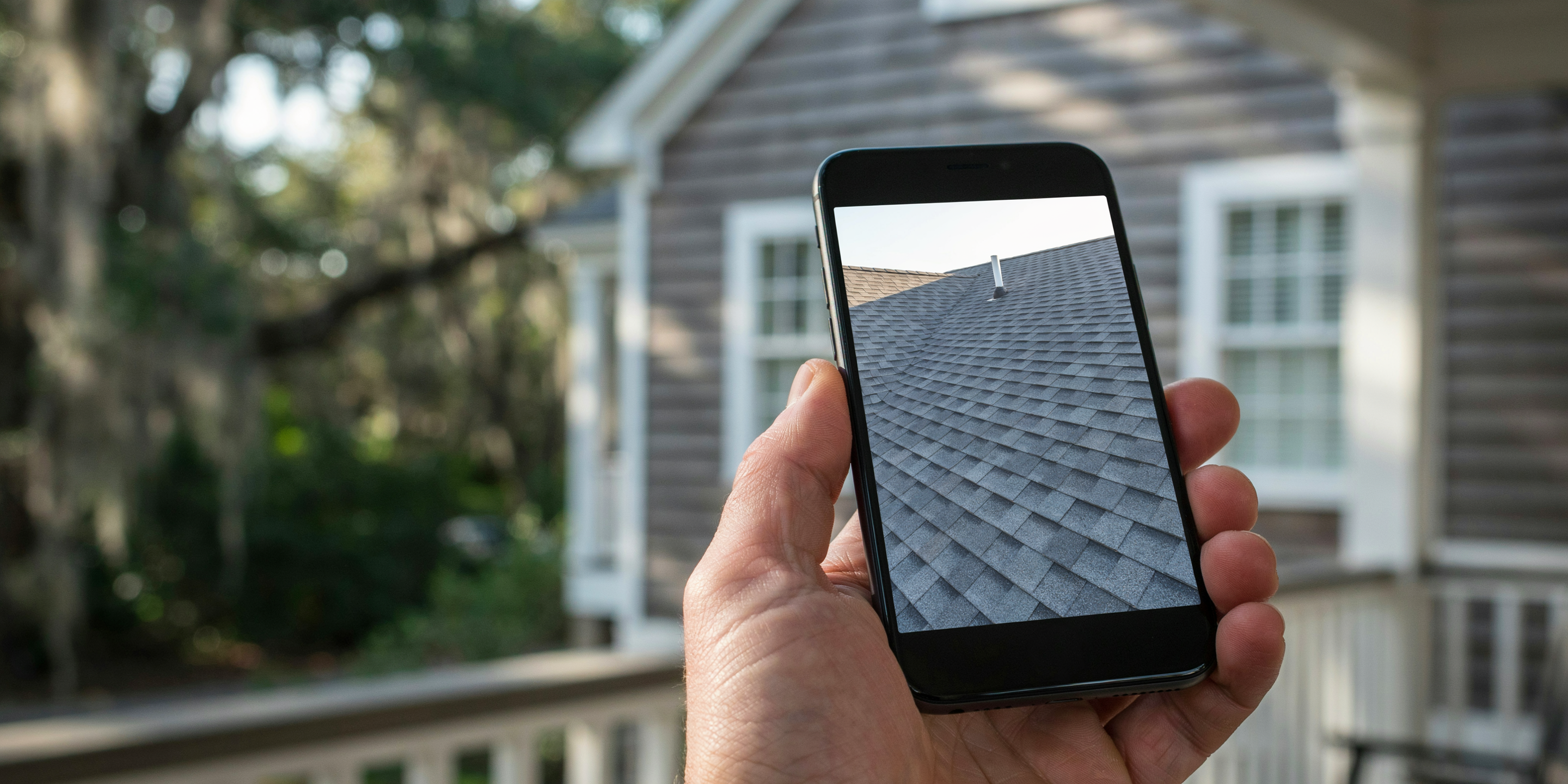 Finished roof photo on a phone