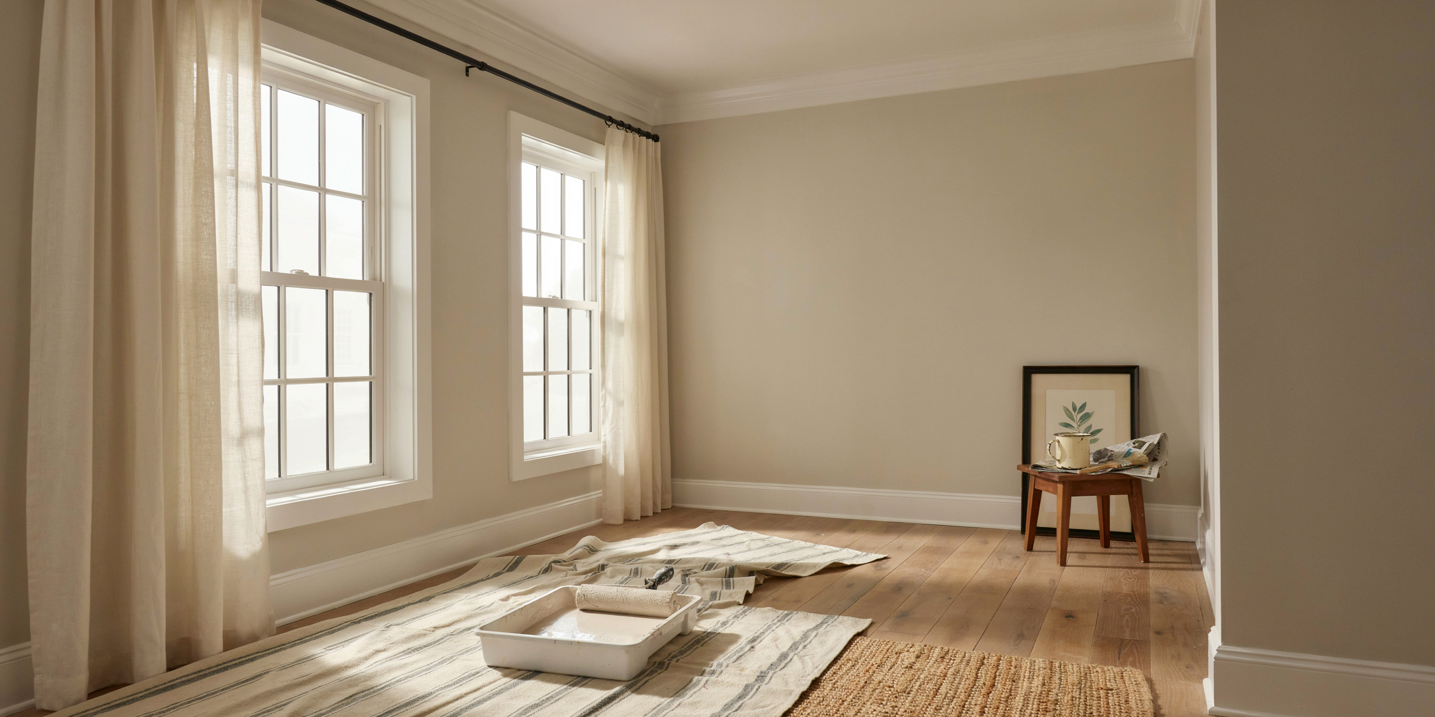 Freshly painted interior room