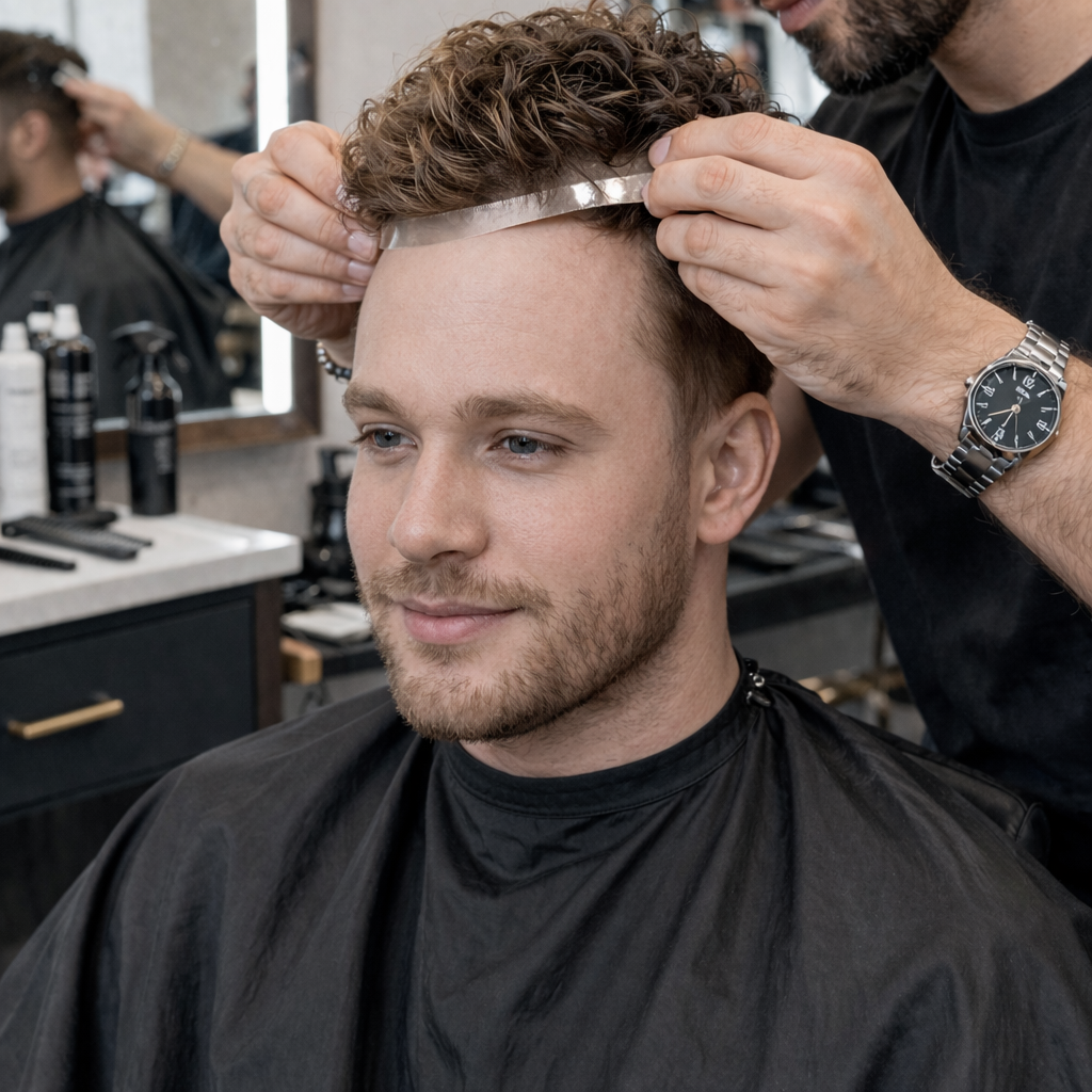 Men’s hair prosthetic fitting and styling in Kingston