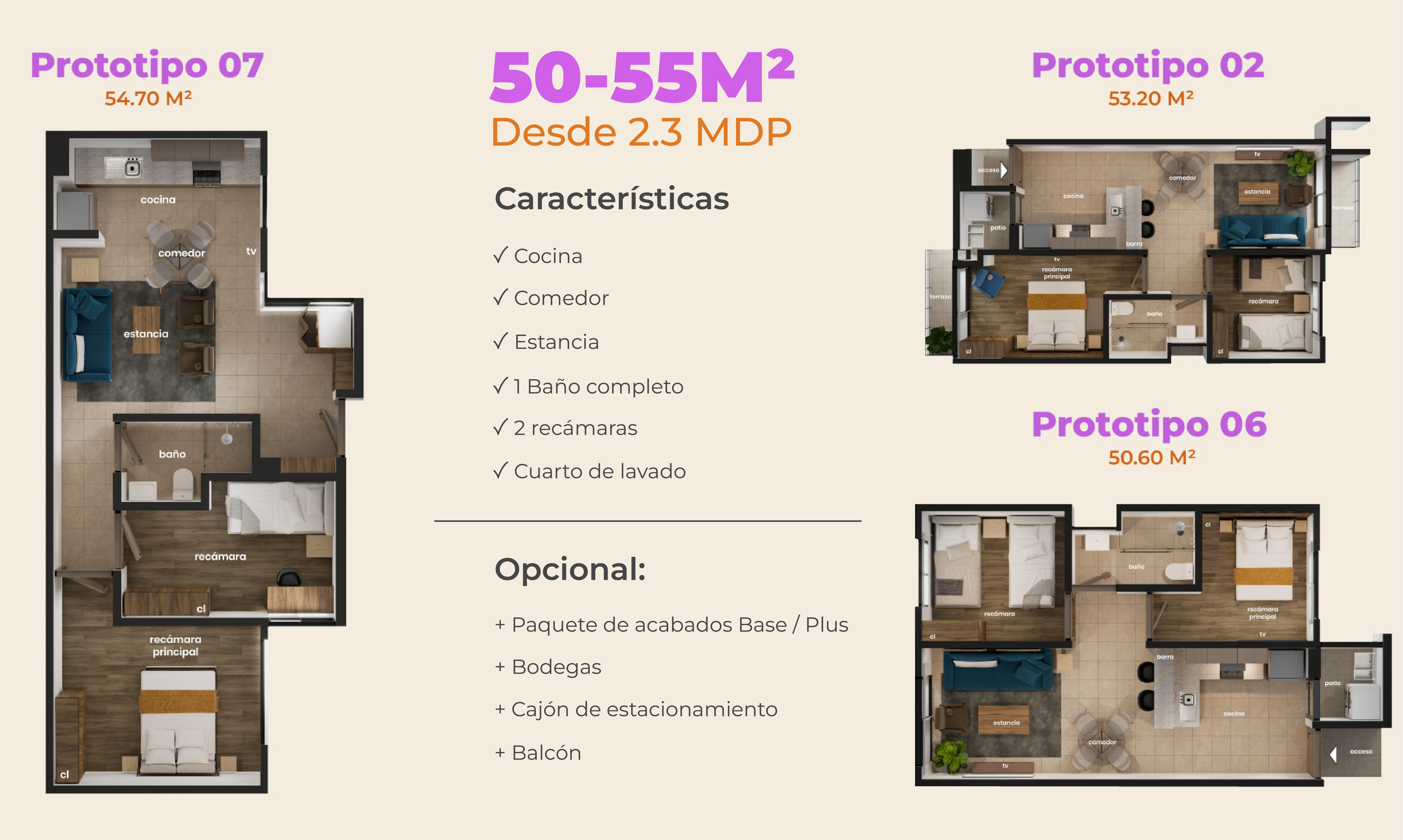Modelos y tipologías Residencial Armonía