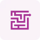 Icon of sqaure with shapes inside