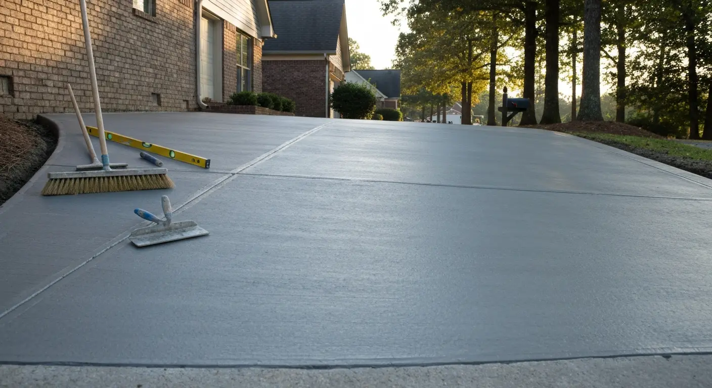 Concrete driveway installation