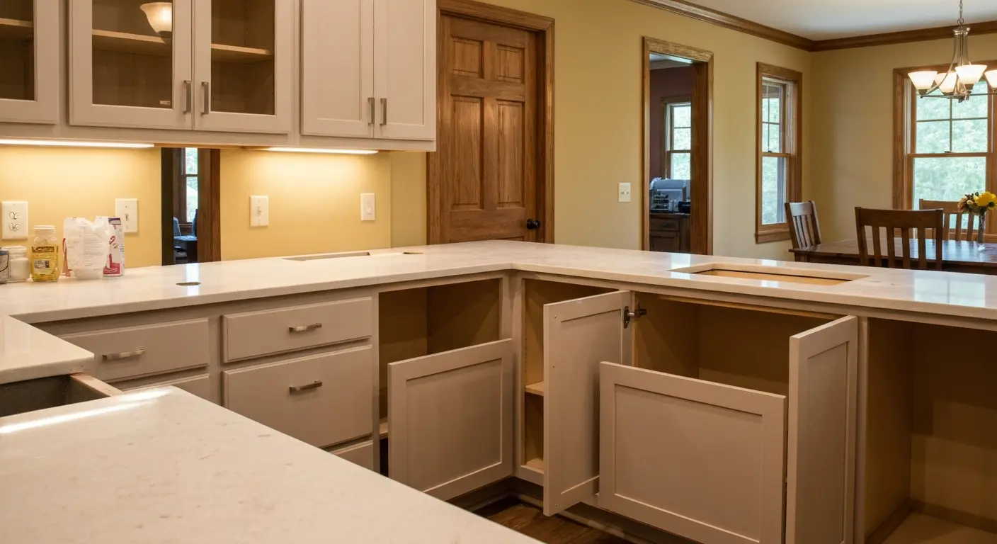 Kitchen cabinet and counter installation