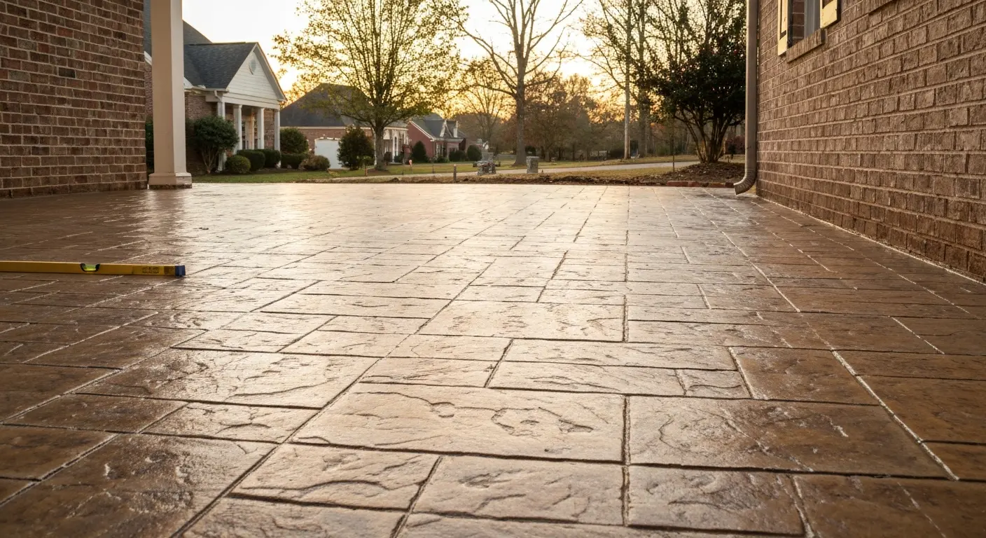 Stamped concrete patio