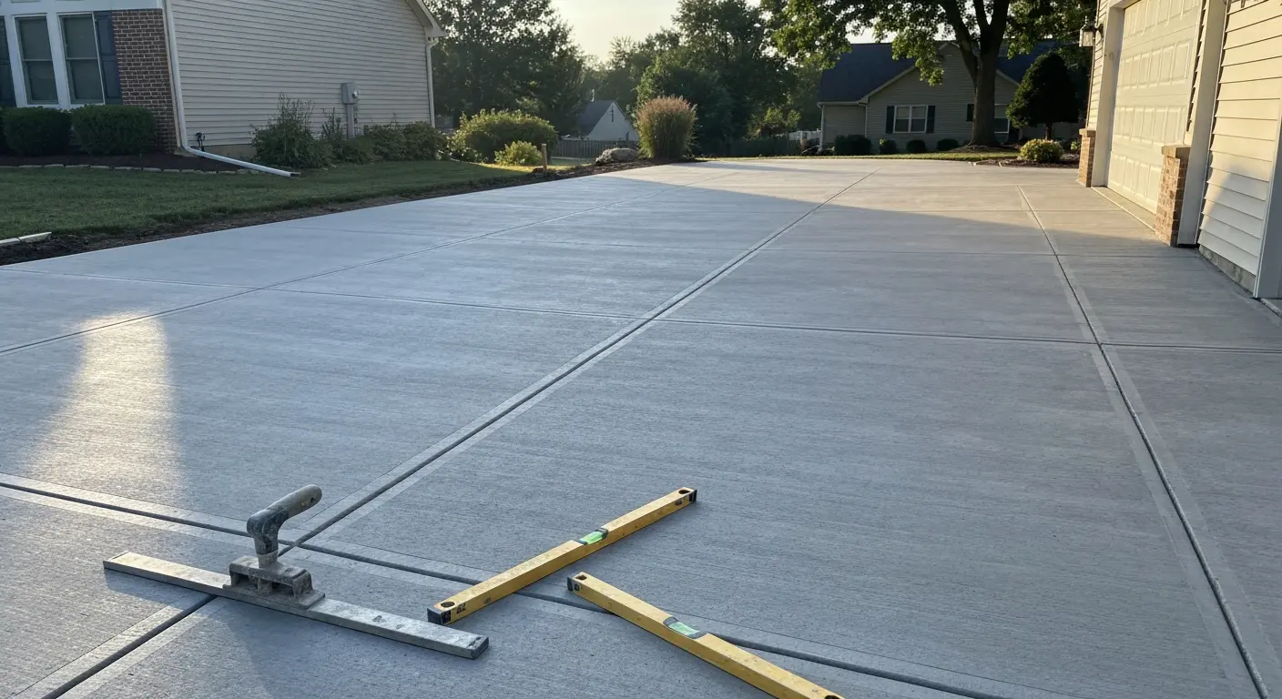 Concrete driveway installation