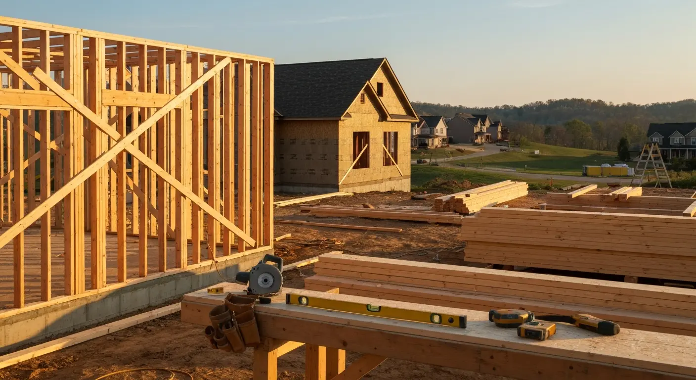 Custom home construction site