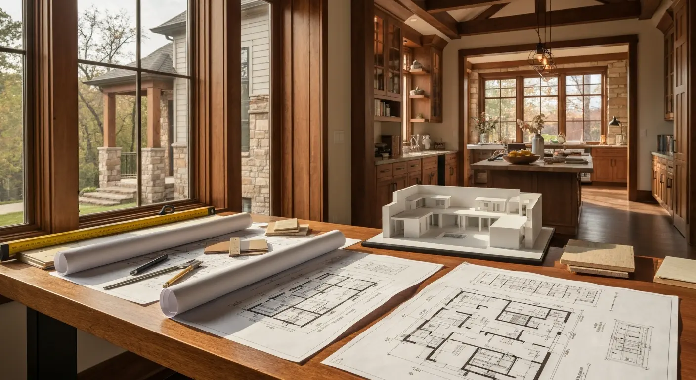 Design-build home construction meeting