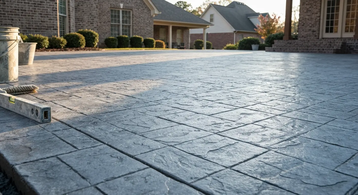 Stamped concrete patio