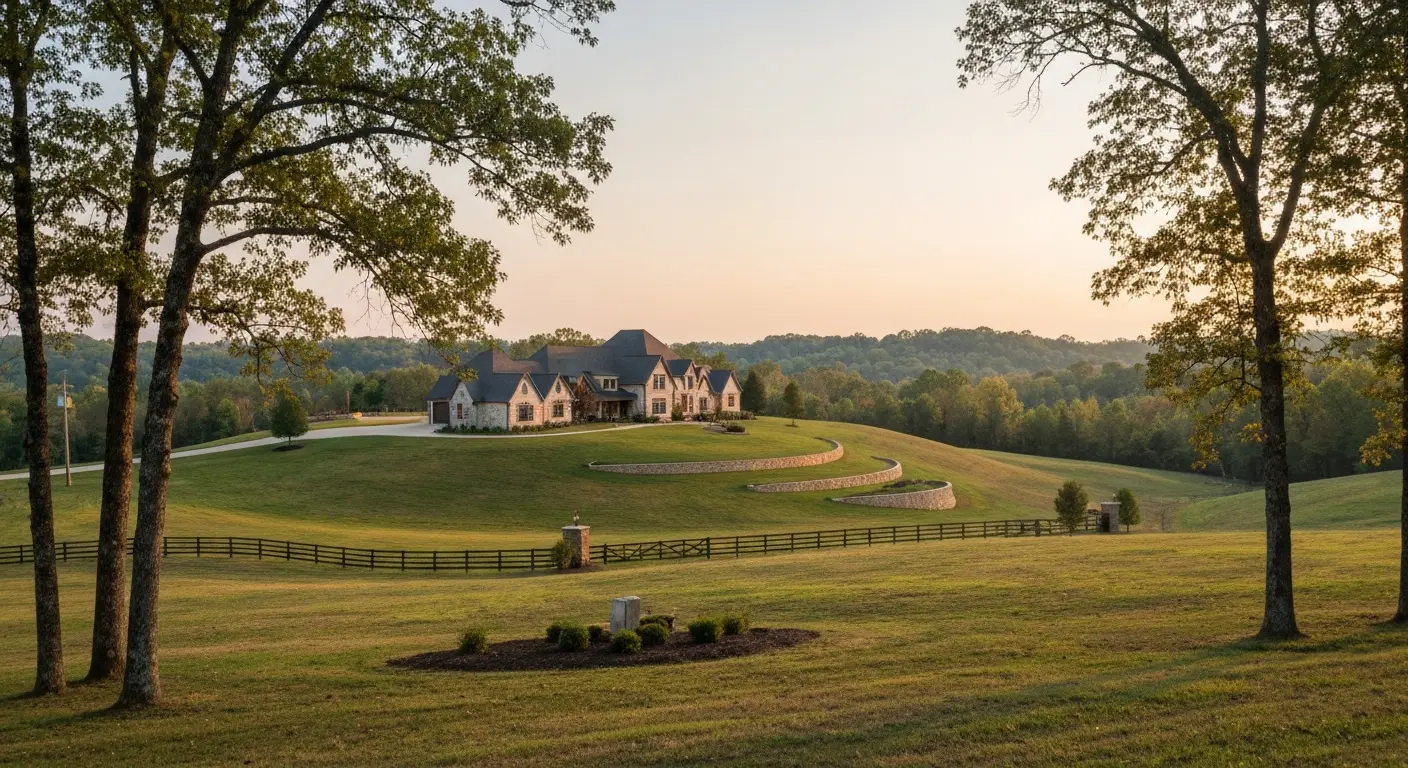 Rolling hills and estates in Leiper Fork