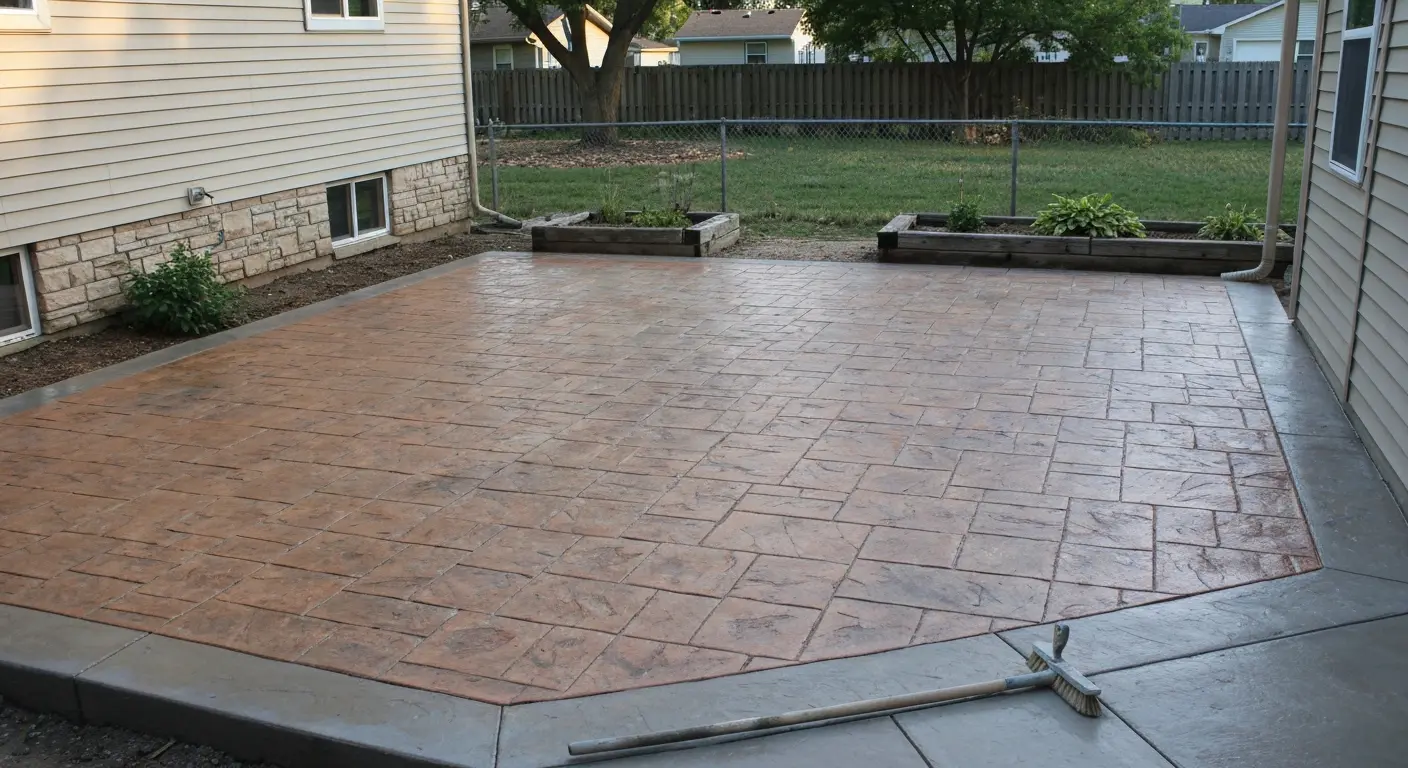Stamped concrete patio