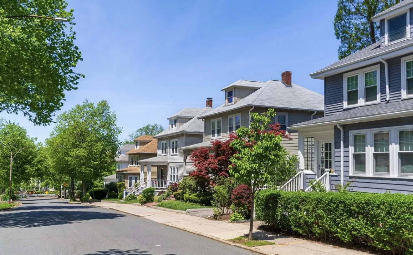 Residential street in Essex County, New Jersey