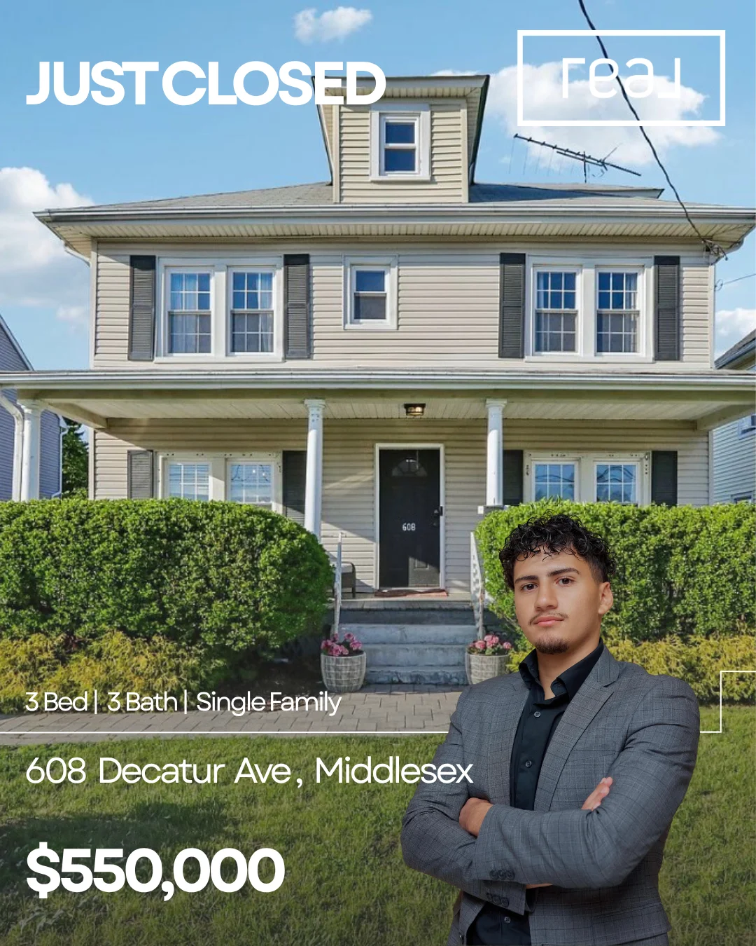 Single-family home at 608 Decatur Ave, Middlesex, NJ, represented for the buyer