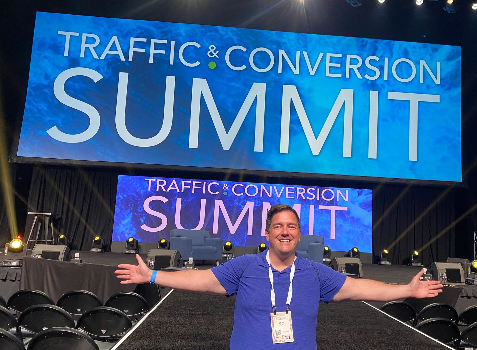 Sean Hyde on stage at Traffic & Conversion Summit