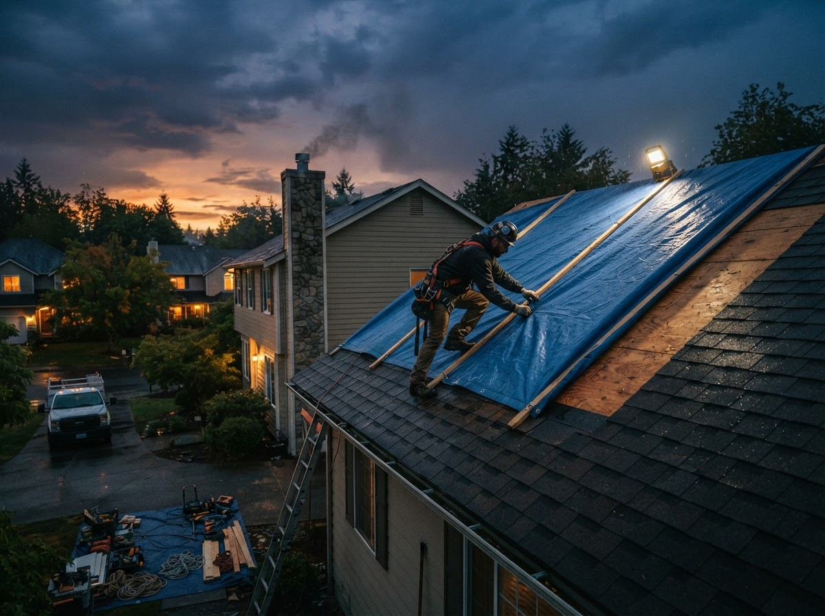 Asphalt roof installation