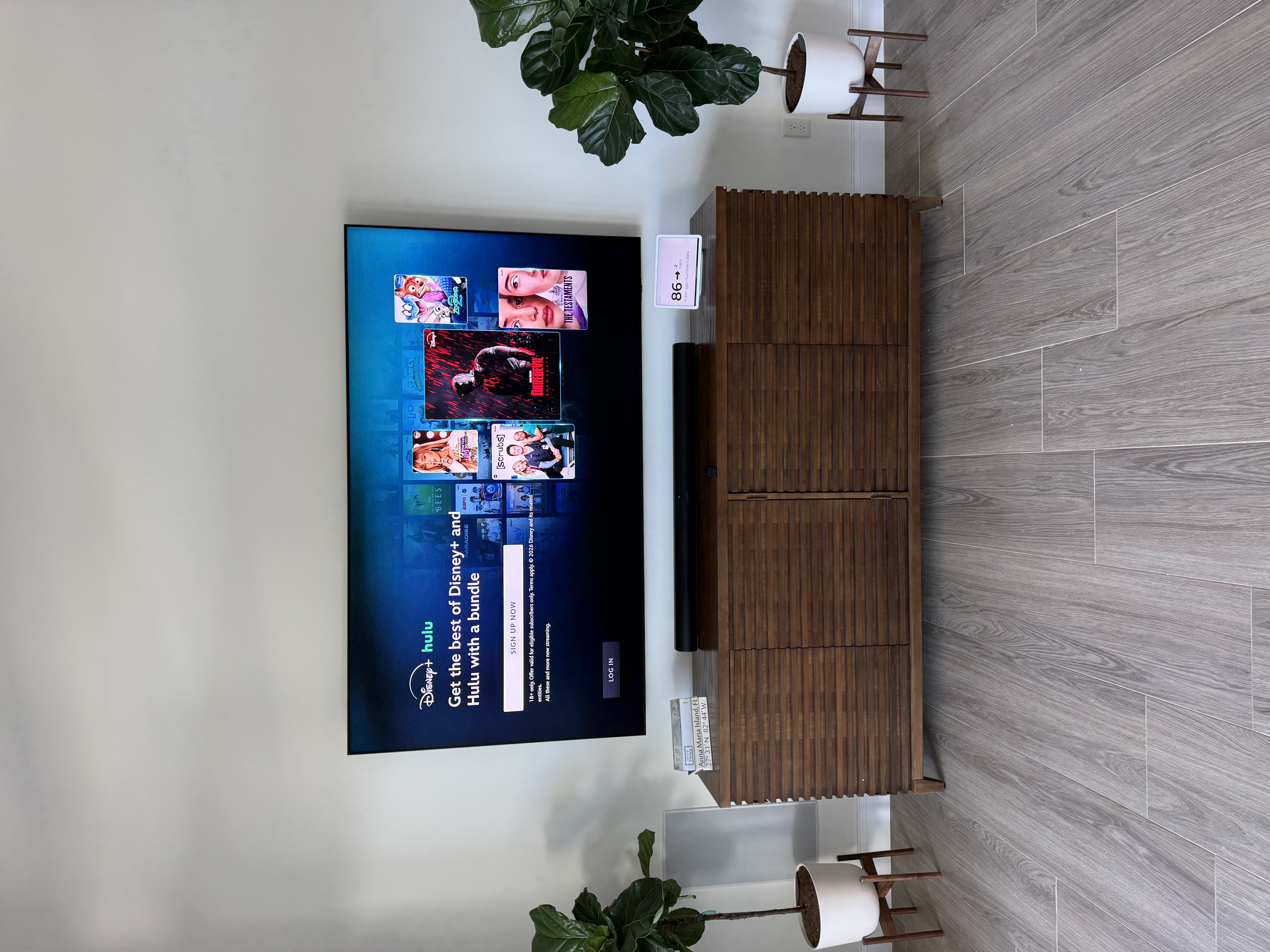 TV mounting service in Bradenton, Florida featuring a tilting TV mounted above a dresser with a clean cord-free finish