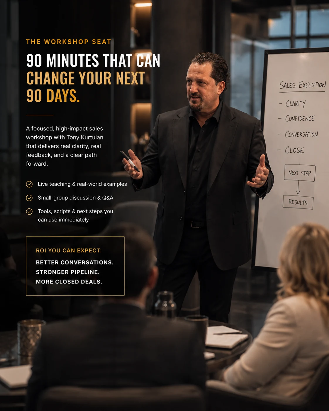 Tony Kurtulan leading a Dallas sales workshop for the TK Sales Group waitlist