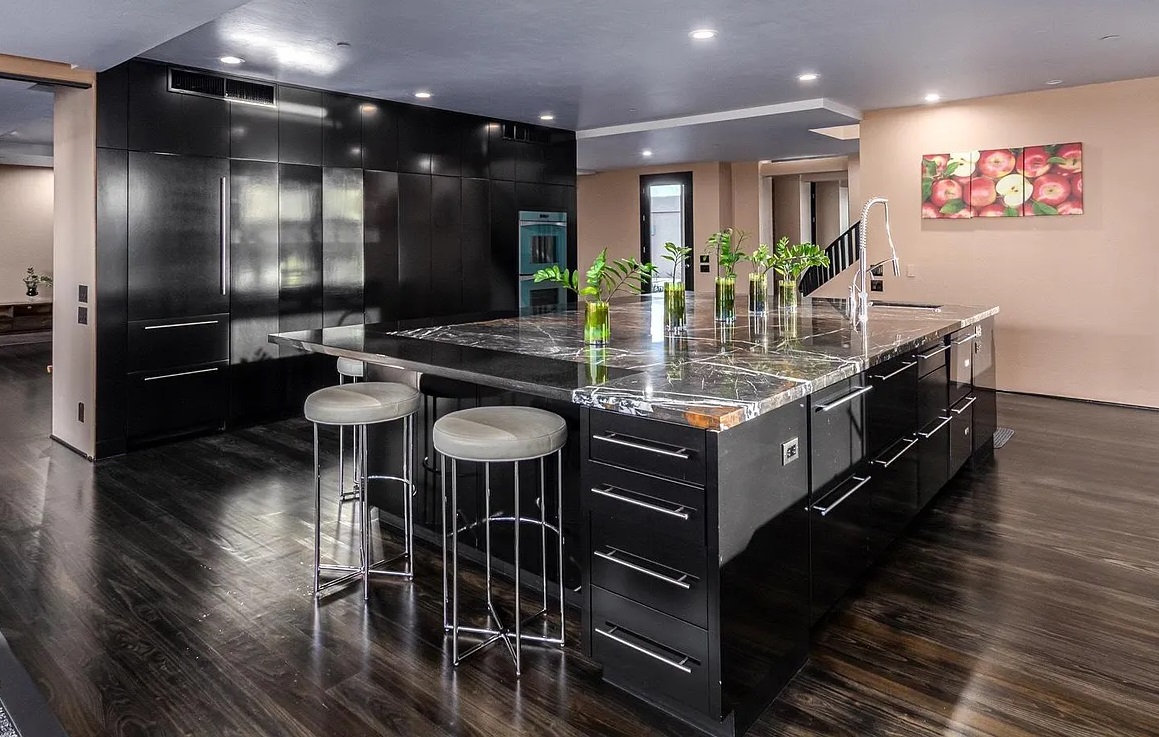 Painted kitchen cabinets in bright Tucson light