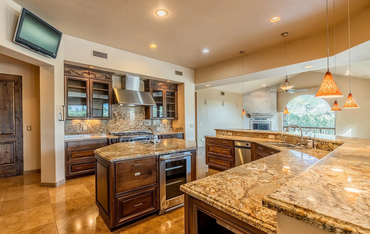 Custom alder kitchen with full-height cabinetry, Tucson area