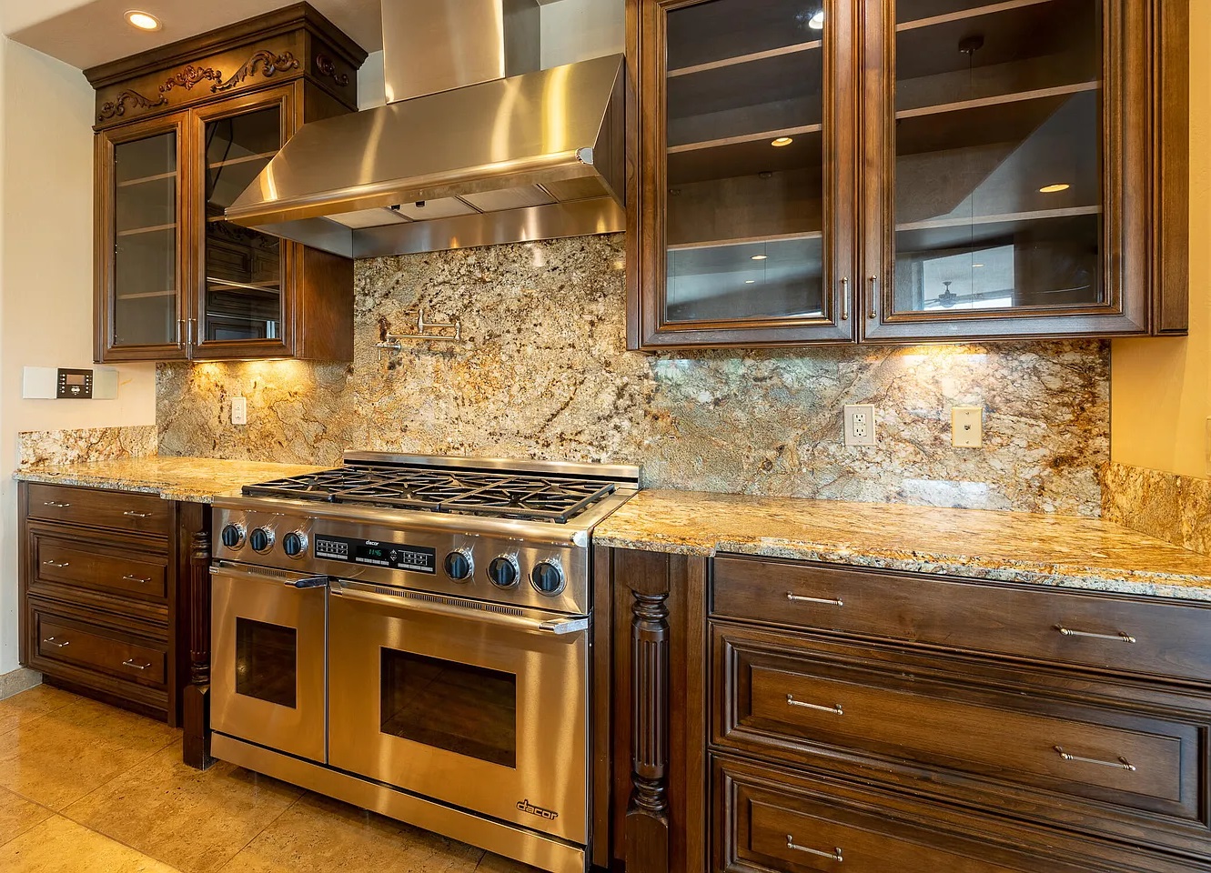 Knotty alder cabinetry and finish detail, Parade of Homes kitchen by Myk's Woodworking