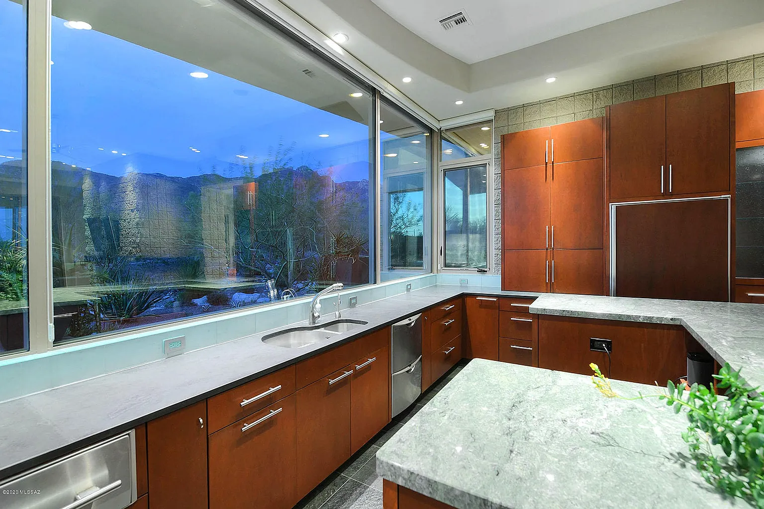 Contemporary cherry kitchen wide view, Pima Canyon by Myk's Woodworking
