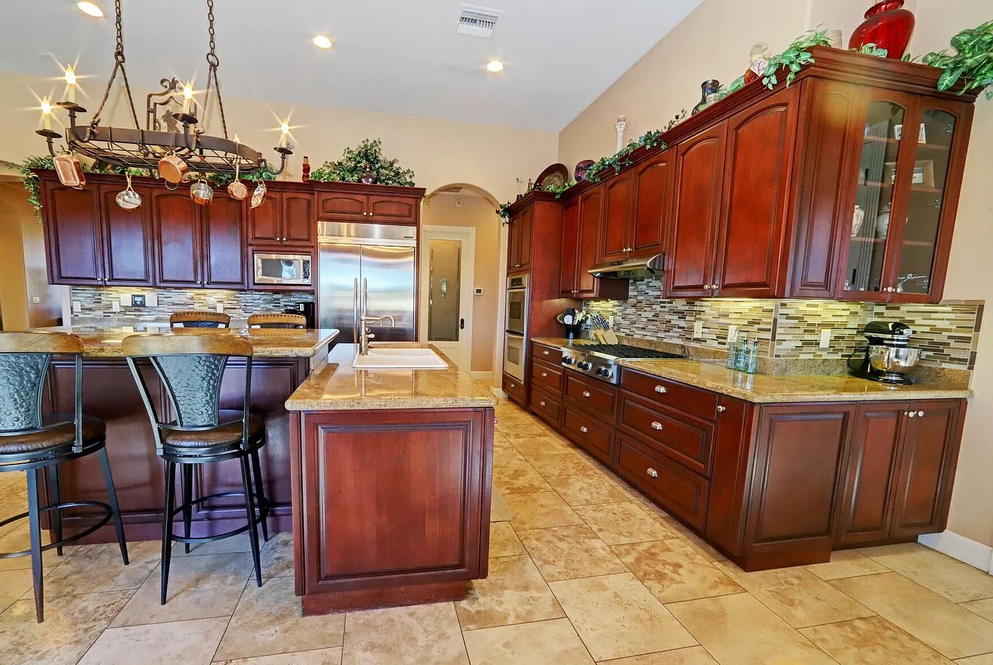 Custom ranch cabinetry and counters with rope molding, by Myk's Woodworking